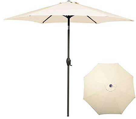 Ombrellone,Ombrellone da Esterno per Impieghi Gravosi, Ombrelloni Rotondi Protezione Solare con Funzione di Inclinazione, D2.7M*H2.5M, Rosso Vino, Verde Scuro, Beige, Cachi, per Patio, Prato