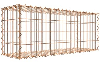 Rostige Gabione 100 cm x 40 cm x 30 cm (L x H x D), maskstorlek 5 cm x 10 cm, spiral