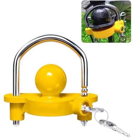 Anhängerschloss, Anhänger Schloss mit 2 Schlüssel für Anhängerkupplung, Diebstahlsicherung Kupplungsschloss Anhänger Abschleppsperre für Kupplungs-Einlass von 1-7/8 & 2 & 2-5/16 Zoll