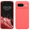 kwmobile Carcasa Compatible con Google Pixel 8 Funda - Case TPU y Silicona antigolpes - Apto Carga inalámbrica - Coral neón
