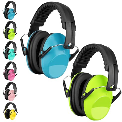 Casque Anti Bruit Enfant Lot de 2, SNR 26dB Casque Anti-bruit Enfant Pour 3-16 ans Enfant Etudiant, Casque Antibruit Facilement Réglable Pliable Pour l’Autisme, TDAH, Feux d’Artifice, Concert