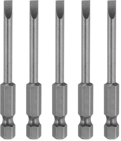 sourcing map 5pcs SL4 Magnetic Slotted Screwdriver Bits 4mm S2 Steel Flat Head Screwdriver Bit 1/4 Hex Shank Industrial Grade Screw Driver Drill Bits 2.6 Long for Remove Fastening Screws