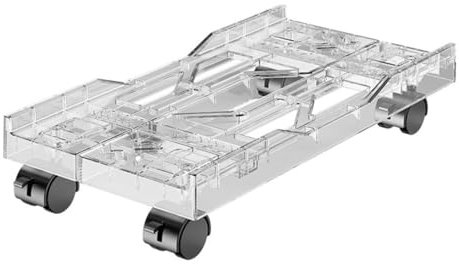 DTACBNEUZ Support pour PC - Largeur réglable - Avec 4 roulettes - Support de tour pour PC portable - Support sous le bureau - Pour la maison et le bureau - Transparent
