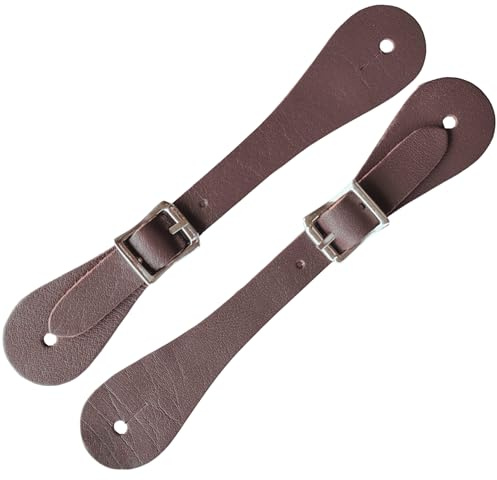 ZEEKSTAR Set of 2 Handmade Leather Spur Straps – Western Horse Riding Gear for Cowboy, Men & Women – Full Grain Leather Boot Accessories (Brown)