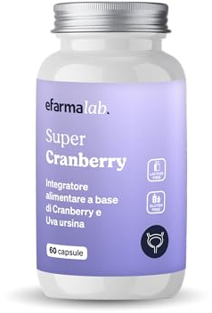 eFarmaLab Super Cranberry Integratore per il Benessere delle Vie Urinarie con Cranberry e Uva Ursina | 60 Capsule | Made in Italy