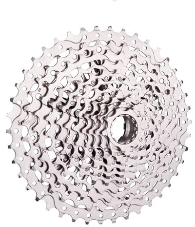 Ruota Libera, Cassetta per Bicicletta Bici MTB 11 velocità 9-42T Cassetta pignone XD Leggero Argento 9-42 Acciaio 11s 42T 11V K7(XD 11s9-42T-LTY)