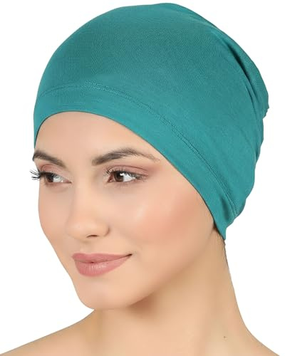 Deresina Bonnet Chimio en Bambou pour Femme, Calotte Bijou - Plain pour Perte de Cheveux, Cache Cheveux, Bonnet de Nuit, sous-Casque, Turban ou Foulard, Ajustement Parfait