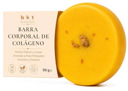 Barra Corporal de Colágeno 50g – Hidratante y Reafirmante Natural con Mantecas de Karité, Kokum y Cacao – Con Aceites de Rosa Mosqueta, Granada y Espino Amarillo