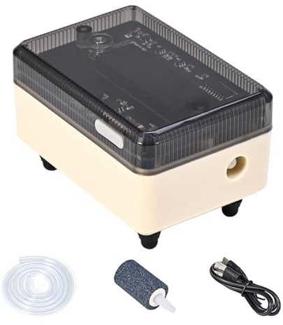 Aérateur pour Aquarium - Batterie Rechargeable Et Transparent | Pompe à Air Résistante à l'eau | pour Camping Étang Extérieur Voyage Entretien Maison Bateau Eau Salée Et Douce