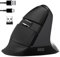 JTD Mouse Senza Fili del Mouse Verticale ergonomico, Ricaricabile 2.4G RF e connessione Bluetooth 4.0 Wireless Optical Mouse 800/1200/1600/2400 DPI per lancette piccole (Oro Nero)