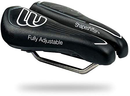 BiSaddle SRT Super Short Noseless Pain-Free Adjustable Bicycle Saddle Black with Titanium Rails Custom Fit Comfort, one Size
