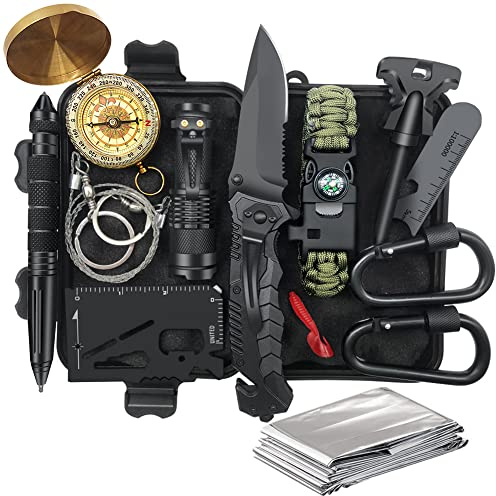 Gifts for Men Dad Husband - Fathers Day, Anniversary Birthday Gifts Idea for Him Boyfriend Man- Survival Kit 14 in 1, Survival Gear and Equipment, Fishing Hunting Camping Accessories, Cool Gadgets