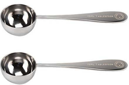 Honey Bear Kitchen 15 ml Tablespoon Measuring Scoops Spoons, Polished Stainless Steel, Set of 2