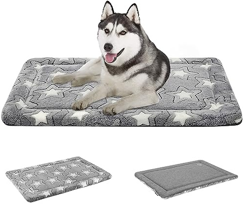 EMPSIGN Cojín para Perros Grandes, Cama Reversible para Perro, Cojín Alfombra de Espuma de Alta Densidad, Colchoneta Lavable para Perro, 92 * 61 * 2.8cm, Gris