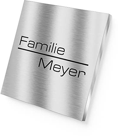 Graviers – Placa de nombre de acero inoxidable grabado para buzón/puerta; autoadhesiva