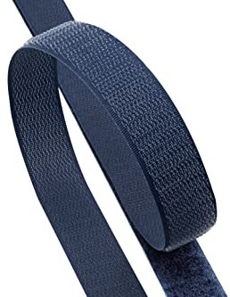 Kleberino Klettband zum nähen | Set Hakenband + Flauschband | hohe Verschlusskraft in Industriequalität | Klettverschluss zum aufnähen (Dunkelblau, 20mm x 3m)
