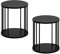 HDANI Runder Sitzhocker Kinder und Erwachsene,Tritthocker,Kleiner Pflanzenhocker,Fußhocker für Bad, Küche,Schlafzimmer,Büro,30×30×34.5cm,Holz Schwarz,2er Set