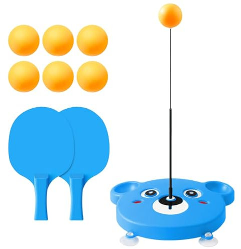 Tischtennis-Trainer-Set - Rebound-Tischtennis-Trainer, höhenverstellbarer tragbarer Tischtennis-Trainer, Tischtennis-Trainingsgerät | Tischtennis-Trainingsset mit weichem Schaft, Sucker-Pong-Ball-Trai