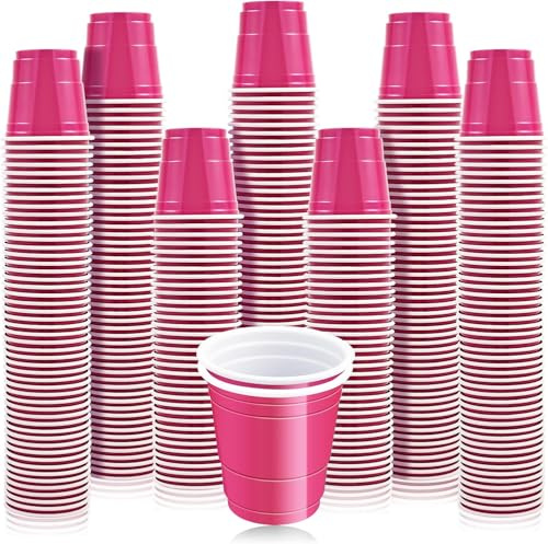 ausurme 200 bicchierini da shot da 56,7 g, in plastica, usa e getta, colore rosa, mini bicchierini per feste, bicchierini in plastica usa e getta, per bere feste di compleanno, degustazioni, campioni