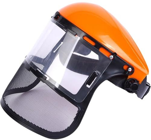 Chapeau De Casque De Sécurité pour Coupe-Herbe De Jardin, Masque De Protection en PVC Monté sur Tête, Masque De Protection Intégral en Maille pour Débroussailleuse, Protection Forestière