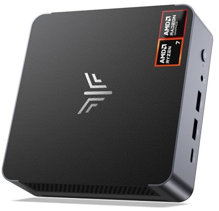 NiPoGi AM21 Mini PC АMD Ryzen 7 8745HS (8C/16T, bis zu 4,9 GHz), 32 GB DDR5 5600MHz 1 TB M.2 NVME SSD Mini Desktop Computer 𝖶-11 Pro, АMD Radeon 780M, 4K Quad-Screen-Display, 2X HDMI, DP, WiFi 6.