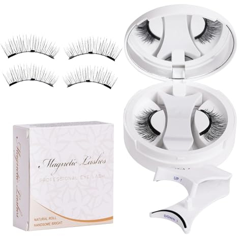 Yulokdwi Pestañas Magnéticas Naturales, Pestañas Postizas con Aplicador, Pestañas Magnéticas Naturales Reutilizables para Uso Diario Maquillaje Profesional Bodas Salón