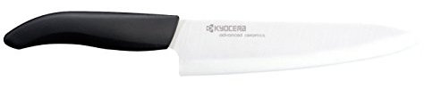 KYOCERA - GEN Series -Kochmesser mit Hochleistungs-Keramikklinge | extrem scharf | ultraleicht | hohe Bruchfestigkeit | handgeschliffen. Klingenlänge: 18 cm, Schwarz