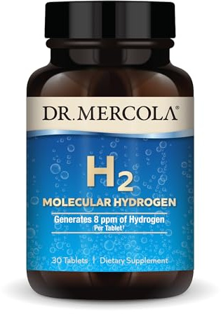 Dr. Mercola H2 Molecular Hydrogen Dietary Supplement, 30 Servings (30 Tablets), Non GMO, Gluten Free, Soy Free