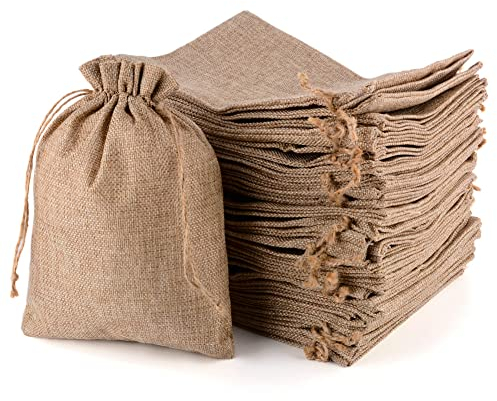 CLTPY 30 pezzi Juta Burlap sacchetti regalo con coulisse 20 * 30cm Natale Burlap Sack caramelle biscotti dolce sacchetto per bambini festa bomboniere