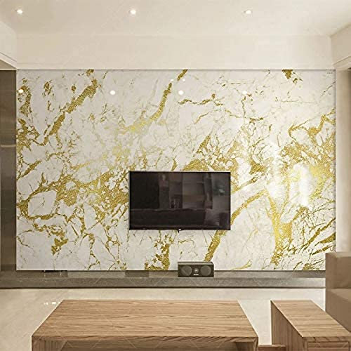 Luxus-Tapete im europäischen Stil, 3D-goldener Streifen, weißer Marmor, Wohnzimmer, TV, Sofa, Schlafzimmer, Hi wohnzimmer tapeten tapete wand für schlafzimmer retro geometrisch fototapete-400cm×280cm