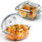 NUTRIUPS Cacerola pequeña con tapa apta para horno, 0.8 L +0.8L(15 cm)(Fuego no abierto), cazuela de vidrio cubierta con asas