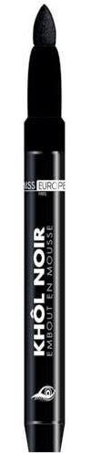 Crayon khôl noir ombre à paupières, embout mousse