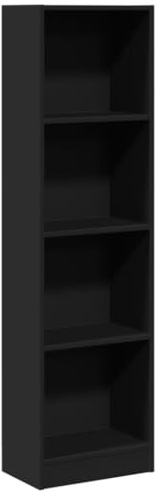 vidaXL Bibliothèque Noir 40x24x143 cm Bois d'ingénierie, étagère à Livres, Porte-Livres, Support à Livres, Armoire de Rangement, étagère de Rangement