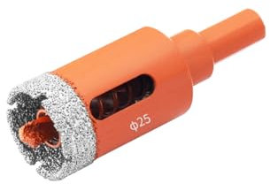 Meccion Broca de Diamante con Fresa Guía, Sierra Perforadoras de Diamante para Azulejos, Porcelana, Vidrio, Mármol, Cerámica (25mm)