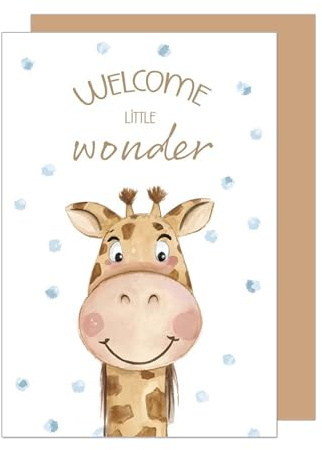 Edition Seidel Tarjeta de felicitación de nacimiento con sobre, tarjeta de felicitación para bebé, Billet Welcome Little Wonder (E290 SW025)
