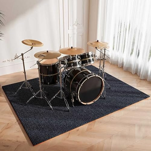 Alfombrilla de batería insonorizada, alfombra antideslizante para instrumentos musicales para batería de jazz electrónico, bombo y snare, alfombra de batería definitiva para un rendimiento estable y