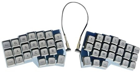 LYEAA Teclado dividido ergonómico con cable con intercambio en caliente, soporte de mano izquierda y derecha para teclado de juegos de PC