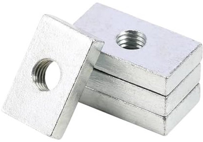SINEKY Tuercas cuadradas Delgadas de Acero al Carbono galvanizado, Bloque Deslizante para Perfil de Aluminio, M3, M4, M5, M6 y M8, 2 a 50 Unidades(M6x12x24x2.5mm-10pcs)
