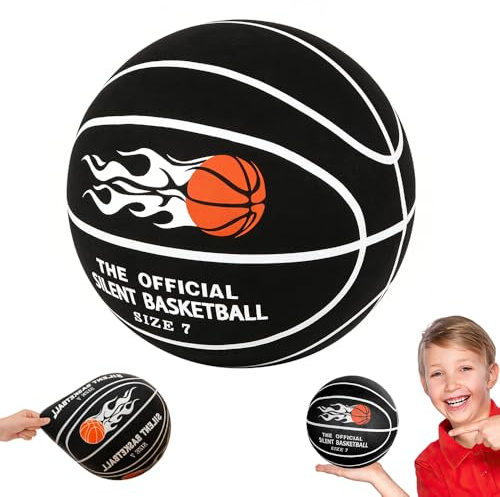 Hojalis Silent Basketball, Palla Da Basket Silenziosa Taglia 7, Pallone Da Basket Silenzioso, Rimbalzo Realistico E Pratica Silenziosa, Pallone Basket, Regali Adatti A Bambini E Adulti (Nero)