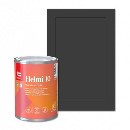 TIKKURILA Helmi 10 Matt Paint for Kitchen Cupboards, Furniture & MDF | Durable Interior Wood Finish - 1L Midnight Y498
