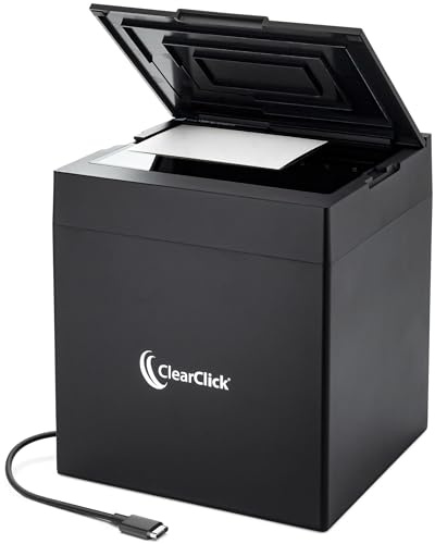 ClearClick InstaScan Photo Scanner - Scans Each Photo Virtually Instantly - Compatible with 4x6, 5x7, & Smaller Photos - No Drivers Required - USB-C Connection - Software Included - for PC & Mac
