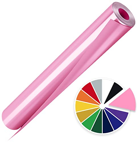 Artcut Heat Transfer Vinyl, 12 X 10ft Htv Vinyl Iron On Vinyl, Permanent Vinyl, Vinyl Roll Adhesive Vinyl(Pink)
