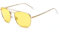 Jim Halo Retro Square Pilot Sunglasses Night Driving Lens Flat Metal Eyewear Men Women Gold