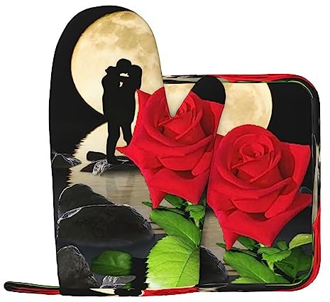 Coppia Amante Guanti Da Forno E Pentola Supporti Resistente Al Calore 2pcs Set BBQ Guanti E Pastiglie Per Cottura Cottura Cottura Grigliare