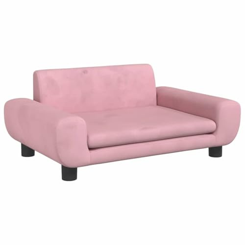 Canapé pour enfants rose 70x45x33 cm velours