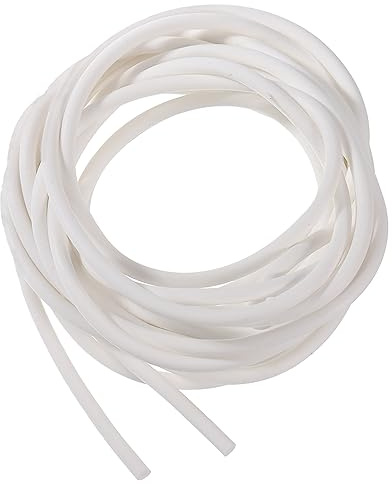 sourcing map Silicona Espuma Sello Tira, 5mm (0.2) Diámetro 5 Metros(16.41 Pies) Largo Esponja Goma Tiempo Sello Tira Redondo Cordón Sólido para DIY Junta Almohadillas Artesanías