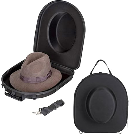 Qivine Hut Boxen Aufbewahrung mit Griff, Schwarz Hutschachtel Rund mit Deckel, Tragbare Hutkoffer Hutbox für Mützen Aufbewahrung, Runde Schachtel mit Deckel Reißverschluss