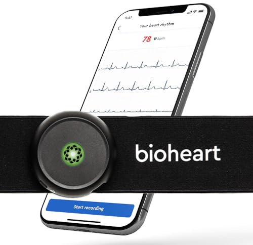 Biotricity Bioheart | 24/7 Continuous Heart Monitor | No Prescription Needed | Smart Wearable | Chest Strap | One Month Subscription Included (Small)