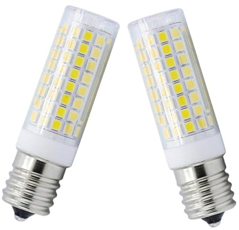 HXMLIHB E17 LED，8W Microwave Oven Bulb，80W Halogen Equivalent ，Dimmable E17 Bulb for Microwave Oven Over Stove Appliance，800Lm, AC110V/130V，Daylight White 6000K(Pack of 2)
