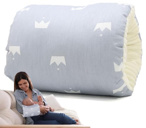 AWAVM Almohada de cuna de algodón suave, acogedora almohada de brazo de cuna para bebé, almohada de apoyo para la cabeza, antiescupir, lactancia materna y alimentación con biberón, regalo para madres